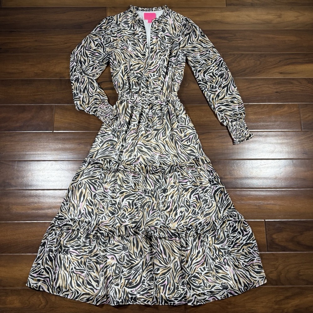 Lilly Pulitzer Zebra Print Midi Dress - Black and White